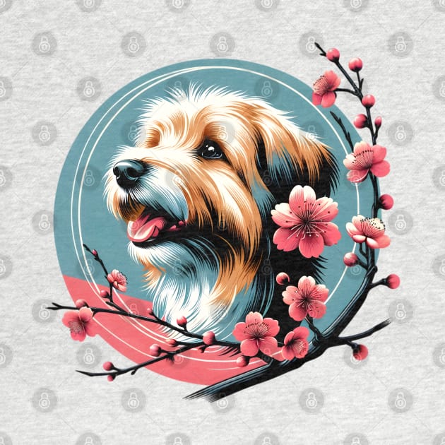 Tibetan Terrier Enjoys Spring Cherry Blossoms by ArtRUs